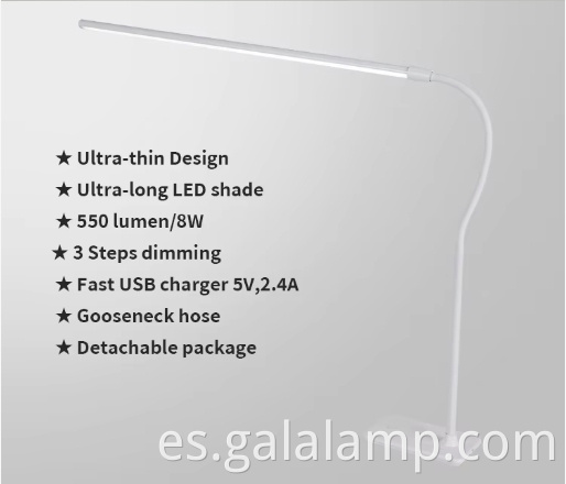 Lámpara de escritorio con protección ocular LED con luz de lectura de manguera Hose Reading Light LED Eye Protection Desk Lamp